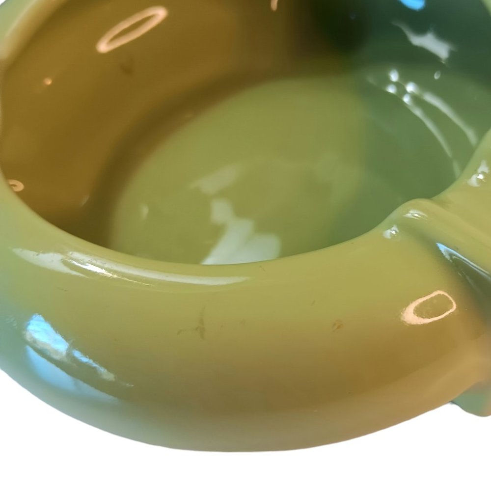 SOLD - Vintage Light Green Ceramic Ashtray Mid-century Modern - Picture 6 of 10